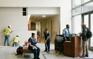 Service workers on the job